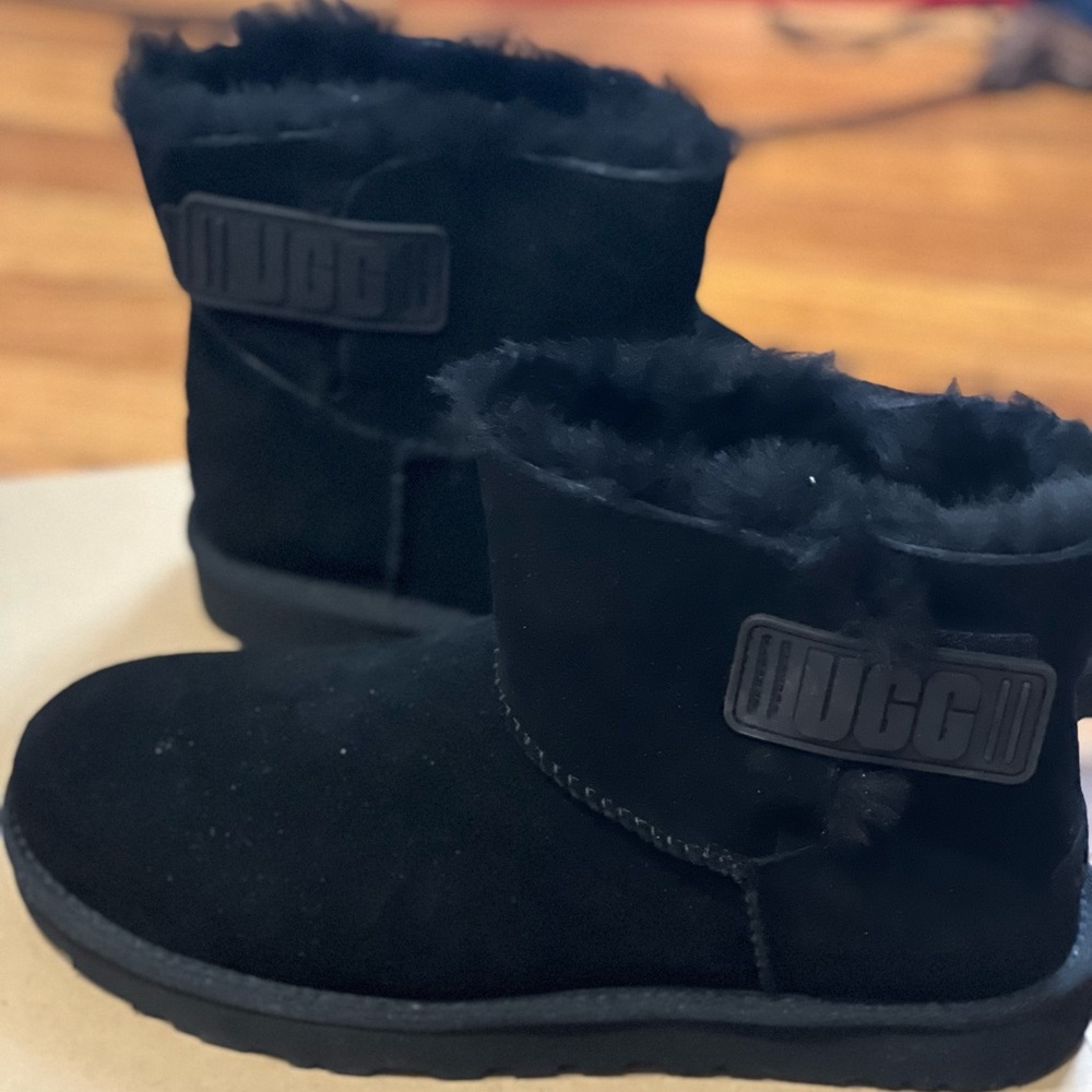 UGG Black Ankle Boots with Plush Lining